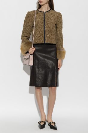 Valentino Garavani Jacket With Animal Motif, Womens, Brown