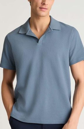 Bonobos Johnny Collar Waffle Knit Polo in Blue Mirage at Nordstrom, Size Xx-Large