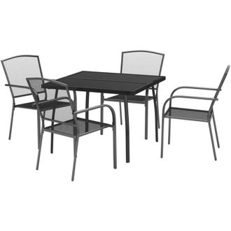 vidaXL Juego De Comedor De Jard&iacute;n 5 Piezas Acero Gris Antracita Vidaxl