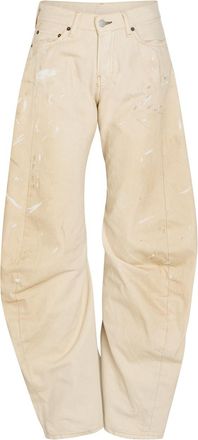 Acne Studios 2006F Paint-splatter Curved Wide-leg Jeans - White - 27 (W27 / UK8-10 / S)