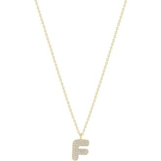 Electric Picks Bubble Letter Necklace in Gold - F at Nordstrom