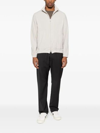 Eleventy High-Neck Zip-Up Bomber Jacket - Cream