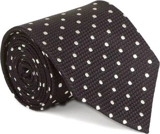 Tom Ford Stropdas met stippen - Zwart