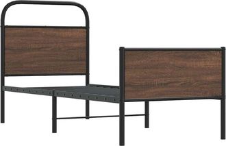 vidaXL Estructura de cama sin colchón 75x190 cm madera marrón roble Vidaxl