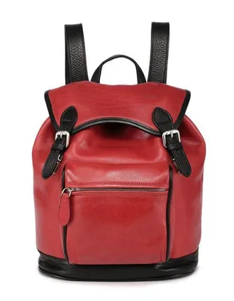 OLD TREND Ficus Genuine Leather Durable Travel Backpack in Red at Nordstrom