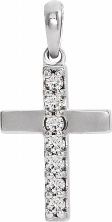 Diamond2Deal 14k Gold Lab-Grown Diamond Cross Pendant