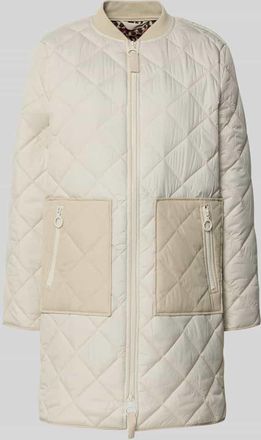 Christian Berg Relaxed Fit Steppmantel mit Stehkragen in Kitt, Größe 36