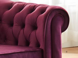 Vente-Unique Poltrona CHESTERFIELD in velluto Porpora