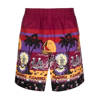 Pleasures Hombre, Pantalones cortos, Rojo, Talla: S