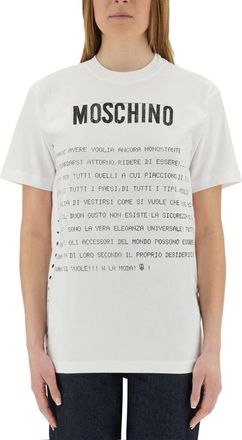 Moschino White Graphic Crew Neck T-Shirt
