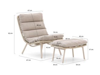 Forza Furniture Forza Marradi lounge tuinstoel met voetenbank