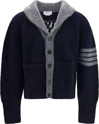 Thom Browne Blue Wool Oves Aries Mens Cardigan