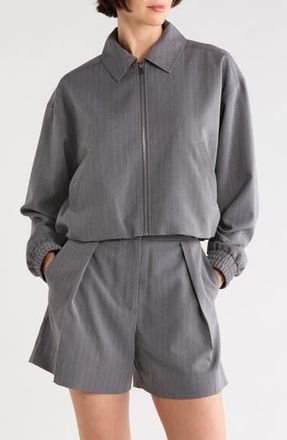 Derek Lam Arlenis Zip Front Blouson Jacket in Grey Melange at Nordstrom Rack, Size X-Large