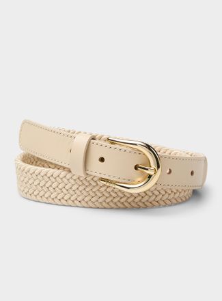 BOSS Womens Carol cream braided cord belt