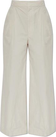 Maison Margiela Wijde broek - Dames - Wijde Broeken - Beige - XS - Katoen - Broeken