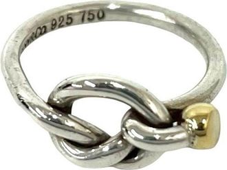 Tiffany & Co. Gold Silver Yellow Gold (18K) Silver 925 Band Ring (Pre-Owned)