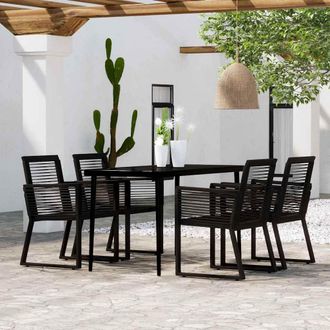 vidaXL Juego De Comedor De Jard&iacute;n 5 Piezas Negro Vidaxl
