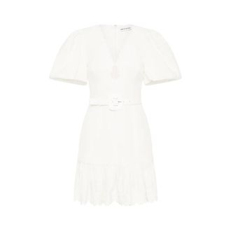 Rebecca Vallance Short Dresses, female, White, Size: 2XS V-neck Belt Dress