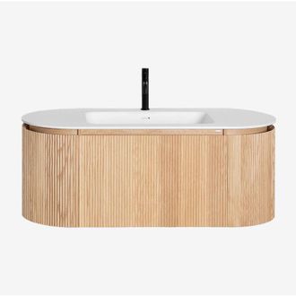 Sklum Sklum - Conjunto De Muebles De Ba&ntilde;o En Madera Con Lavabo Integrado Carsone