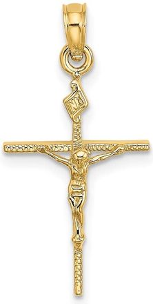 Diamond2Deal 14k Yellow Gold INRI Crucifix Charm