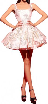 Tarik Ediz Jacquard Party Dress In Ivory