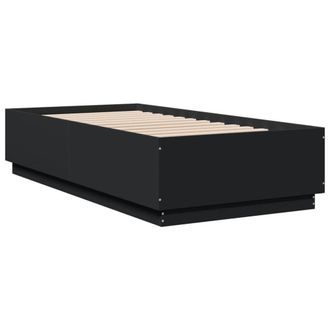 Berkfield Home Durable Bed Frame with LED without Mattress Black 90x190 cm Single