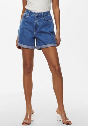Only Shorts ONLY ONLVEGA HW MOM DNM SHORTS NOOS, Damen, Gr. XS (34), N-Gr, medium blau denim, Denim/Jeans, Obermaterial: 100% Baumwolle, unifarben, Hosen S
