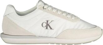 Calvin Klein Polyester Sneaker - Heren - Sneakers - Wit - 41 EU - Polyester - Schoenen