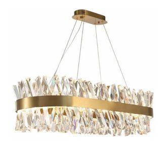 OEM Amsterdam - L&aacute;mpara De Ara&ntilde;a De Cristal 3 Led Color Oblonga 80 Cm Lat&oacute;n Cepillado