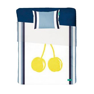 Benetton Set de 3 s&aacute;banas en algod&oacute;n azul y amarillo
