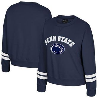 Colosseum Womens Colosseum Navy Penn State Nittany Lions Splashy Crewneck Fleece Sweatshirt at Nordstrom, Size Xx-Large
