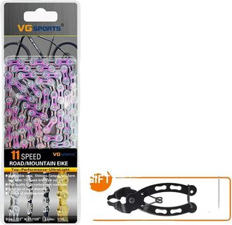OEM Cadena De Bicicleta, Compatible Con 6 A 11 Velocidades, Acero De Aleaci&oacute;n Duradero, Rainbow De 11 Velocidades