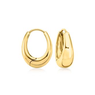 Ross-Simons 18kt Gold Over Sterling Oval Hoop Earrings