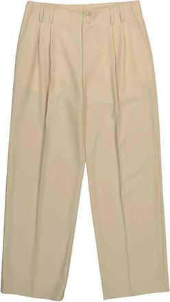 Casablanca Wool Pleated Pants - Heren - Straight fit broeken - Beige - L - Katoen - Broeken
