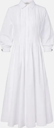 Max Mara Pleated cotton poplin shirt dress