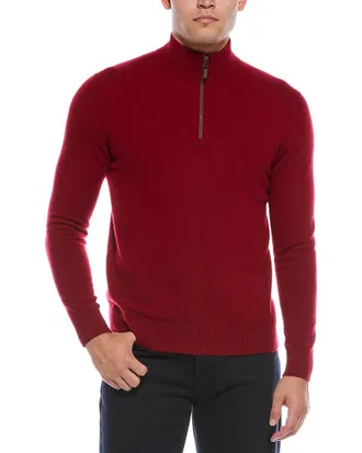 Quinn Cashmere 1/4-Zip Mock Neck Sweater