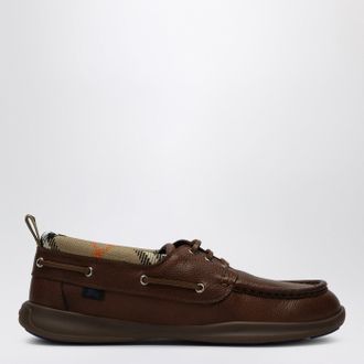 Burberry Brown Loafers with Check Trim