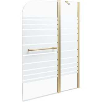 Beliani Schermo doccia minimalista con ante in vetro temperato 140 x 100 cm Oro Tuapi