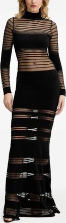 Retrof&ecirc;te Abito Johanne lungo a righe - Nero