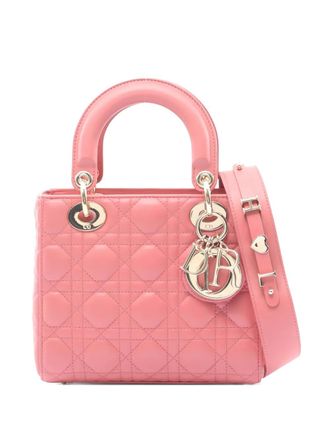 Dior small Lady Dior quilted-leather tote bag - women - Calf Leather - One Size - Pink