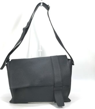 Hermès Black Taurillon Clemence Leather Messenger Bag Shoulder Bag (Pre-Owned)