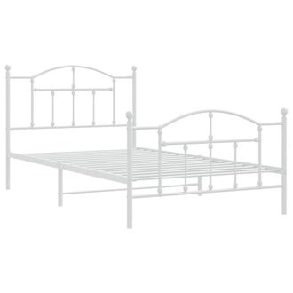 Berkfield Home Metal Bed Frame with Headboard & Footboard White 100x200 cm