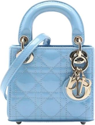 Dior Pre-owned Lady Dior - Dames - Vintage Mini Tas - Blauw - ONE Size - Leer - Vintage