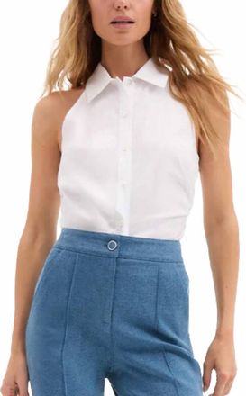 Veronica Beard Regina Sleeveless Shirt In White