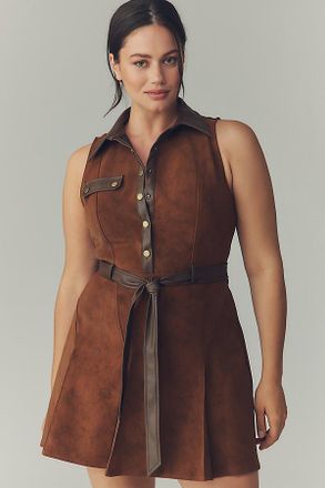 En Saison Eloise Faux-Suede Sleeveless Mini Dress