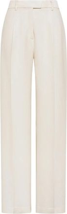 Seventy Pantalone lungo in viscosa crepe microresca - Dames - Wijde Broeken - Wit - 2XL - Broeken