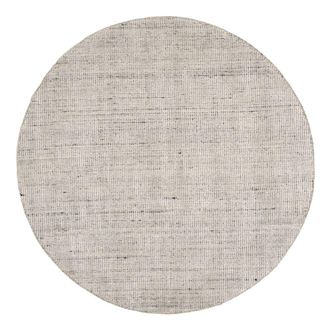 THEKO Alfombra de viscosa tejida a mano a rayas - beige diam 120 cm