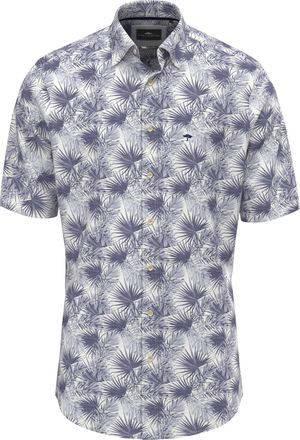 Fynch-Hatton Short Sleeve Cotton Shirt with Kent Collar, navy, L