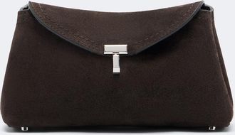 Toteme T-Lock Nano suede clutch