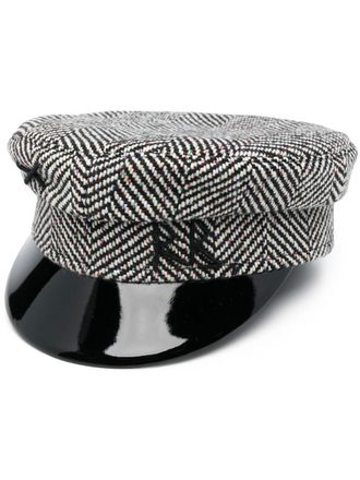 Ruslan Baginskiy herringbone-pattern baker boy cap - Black